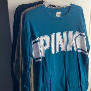 (3) Long Sleeve Victoria’s Secret PINK T-Shirts